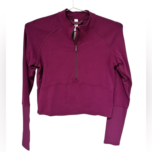 Lululemon It’s Rulu Cropped Half Zip Top in Plum Purple, Size 6 - Picture 2 of 8